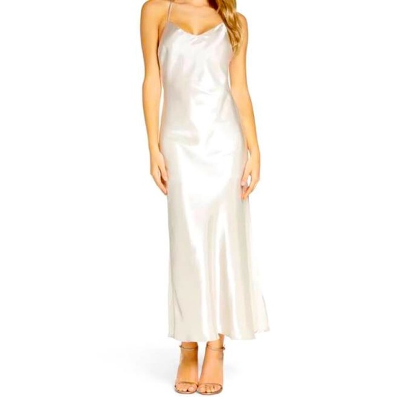 Bardot Dresses & Skirts - Bardot Satin Slip Dress in ivory